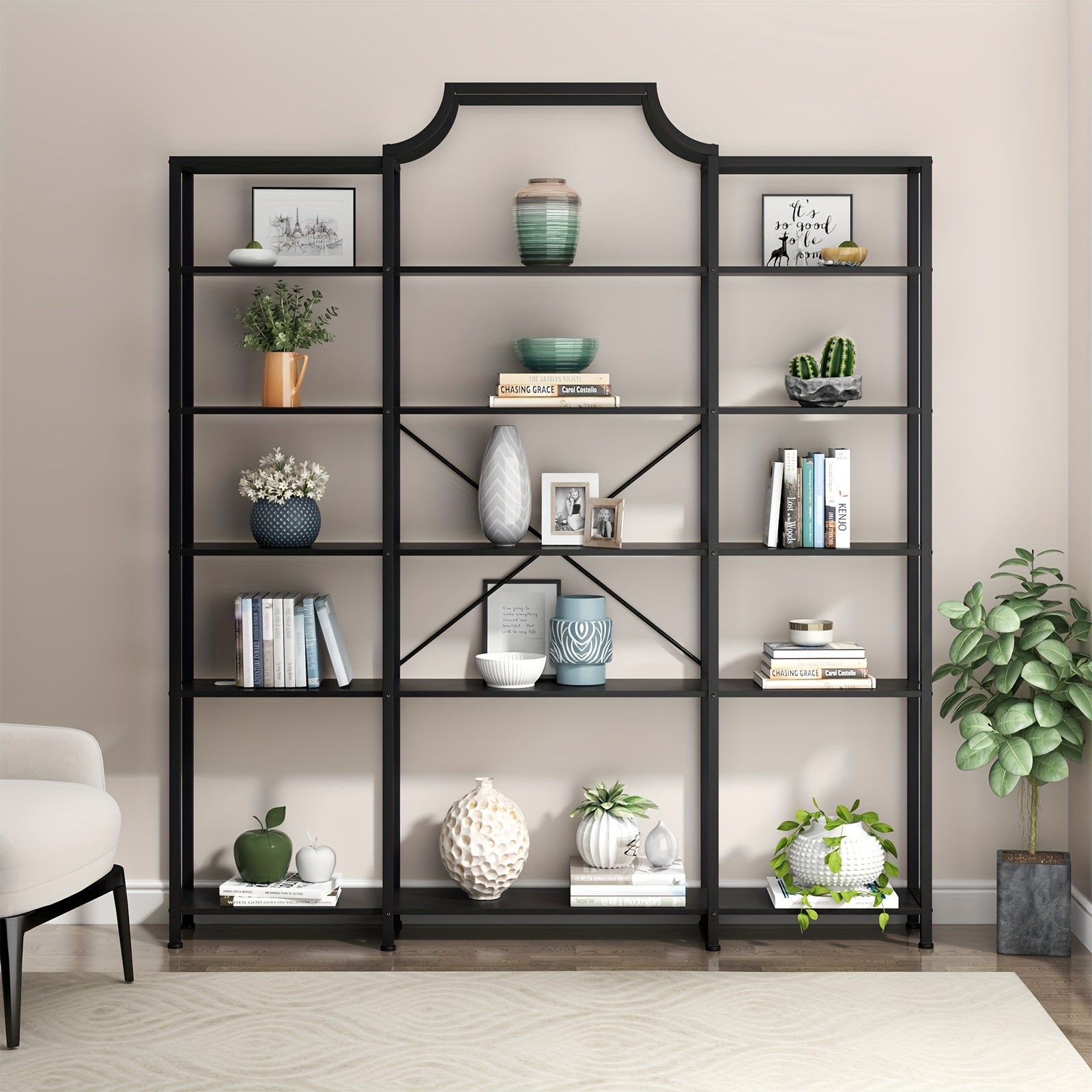 Triple Wide 5-Tier Bookshelf, 70.87\
