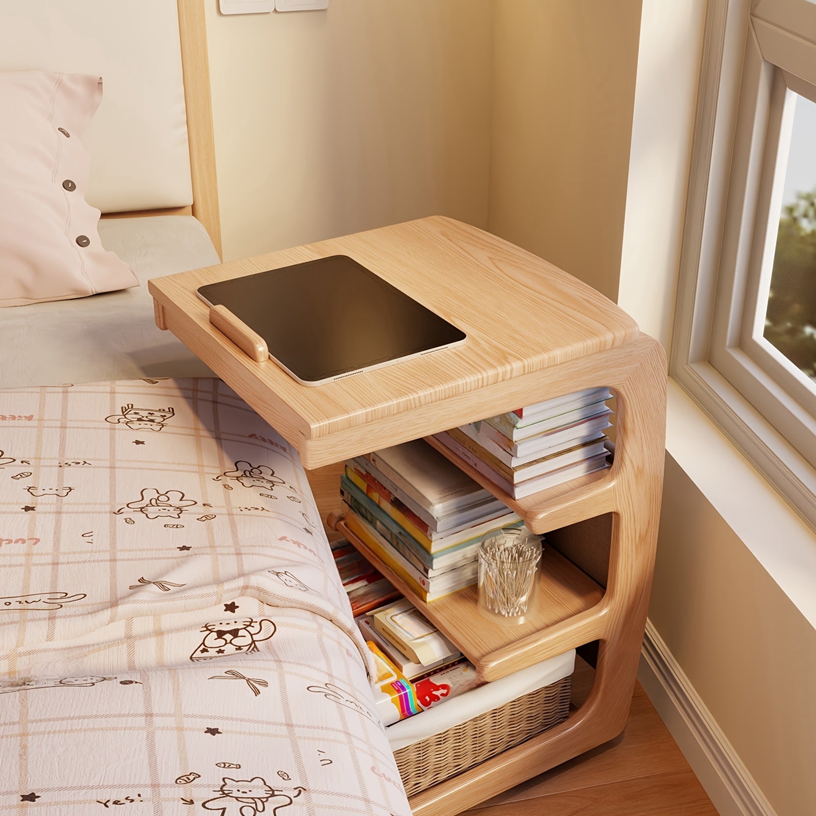 Solid Hardwood Multi-Functional Shelf 15.7\