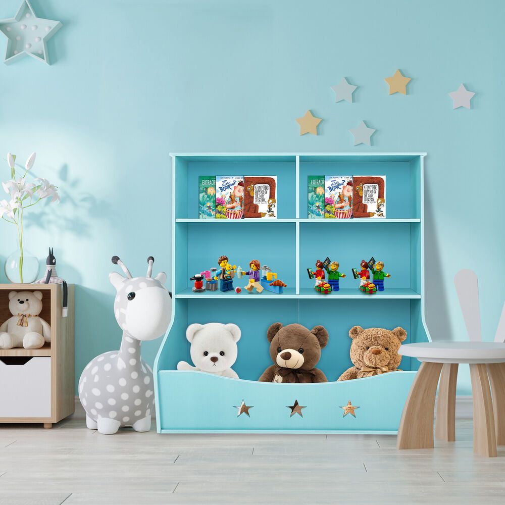 CNCEST 3 Tier Low Bookcase Display Shelving Storage Shelves PVC Board Unit Stand US