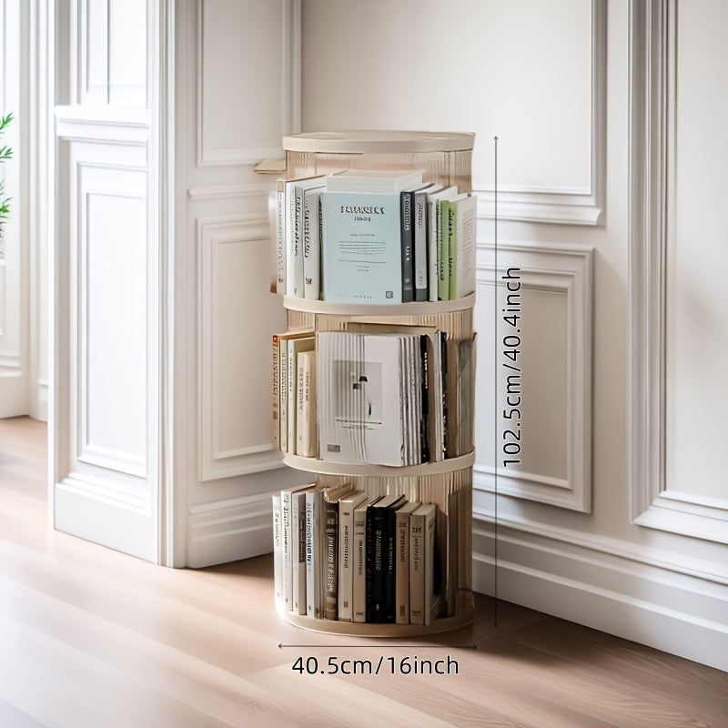 3\u002F4\u002F5- Layer Circular Shaped Rotating Bookshelf, Smooth And Stable Base, Transparent And Visible Bookscase, Storage Rack, Easy Installation, Free Stacking Bookshelf, Suitable for Living Room, Bedroom, Study Room, Home Decoration, Ideal for Gifts