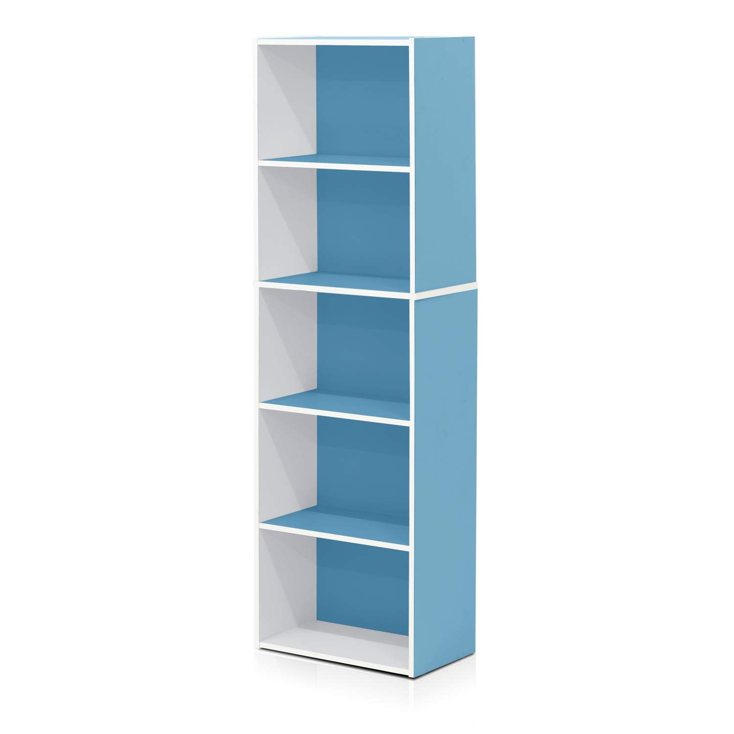 Made in Malaysia, 5-Tier Wooden Bookcase, Sturdy Storage Shelf, Easy Assembly, Bookshelf Organizer for Living Room, Bedroom, Office, or Library