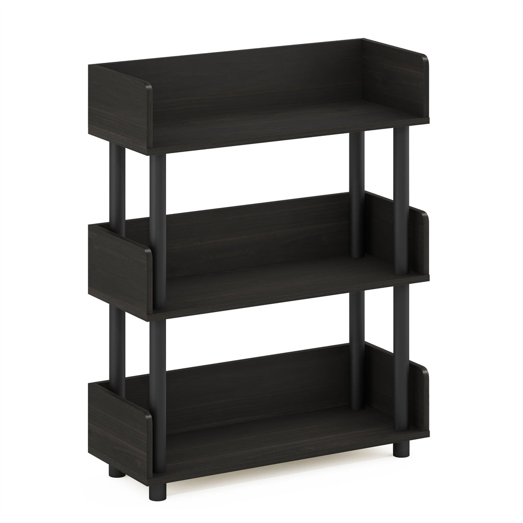 Turn-N-Tube 3-Tier Freestanding Multipurpose Display Rack, Bookshelf, Espresso, Home Storage