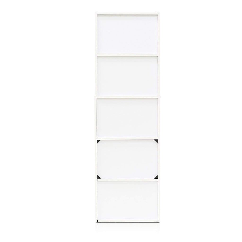 Made in Malaysia, 5-Tier Wooden Bookcase, Sturdy Storage Shelf, Easy Assembly, Bookshelf Organizer for Living Room, Bedroom, Office, or Library