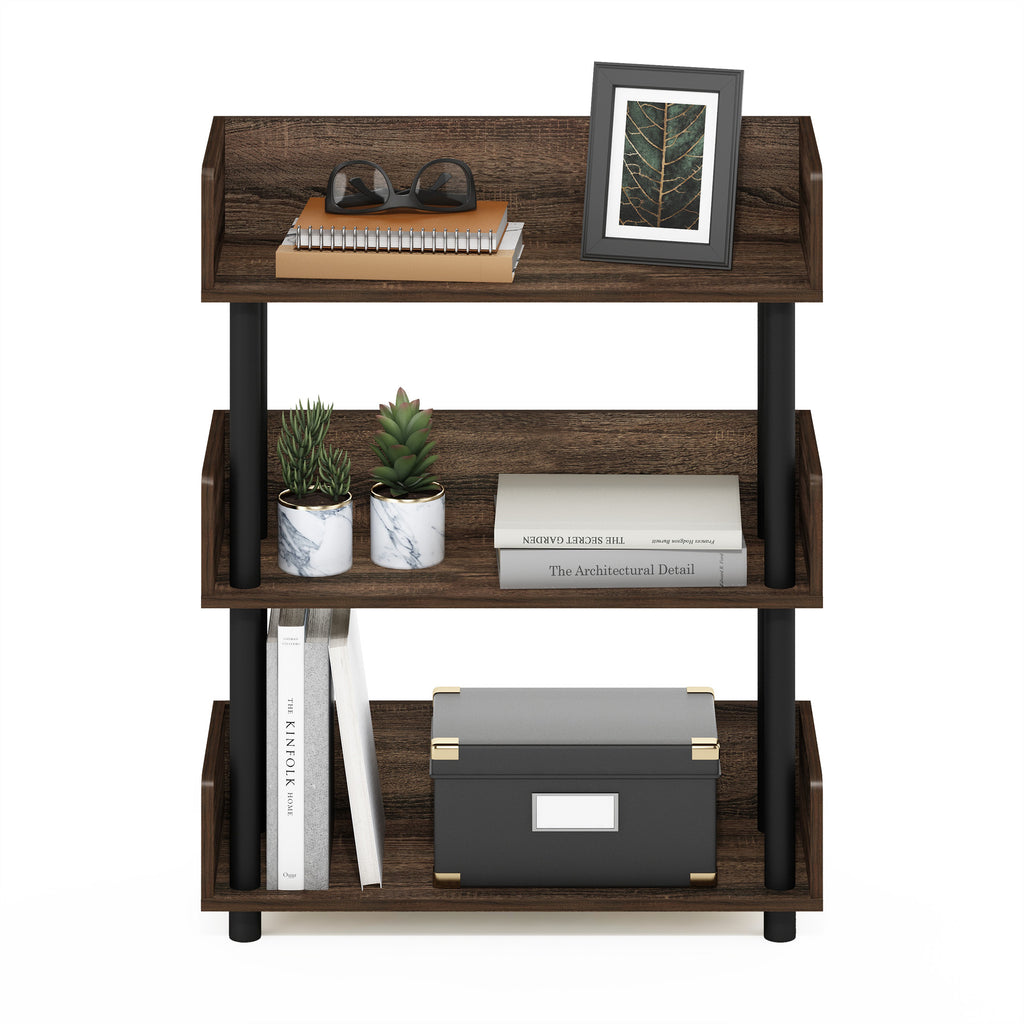 Turn-N-Tube 3-Tier Freestanding Multipurpose Display Rack, Bookshelf, Espresso, Home Storage