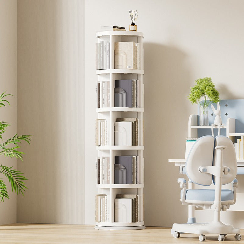 360° Rotating Bookshelf, 2\u002F3\u002F4\u002F5-Tier Space-Saving Book Organizer, 360° Swivel Storage Shelf for Living Room, Bedroom, Office, Durable and Modern Design, Easy to Assemble