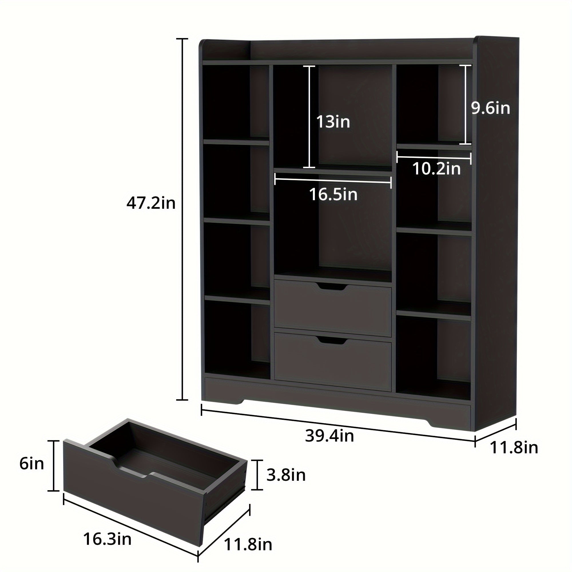 4-Tier Open Shelf Bookcase, 47.2\