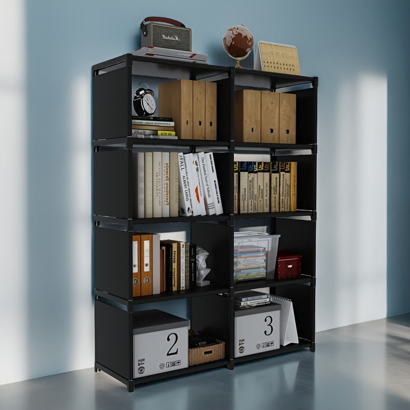 Metal Bookshelf, Space-Saving Gray\u002FBlack Space-Saving Metal Bookshelf - Versatile Easy Assembly For Home Office, Dorm Room & Rental Housing