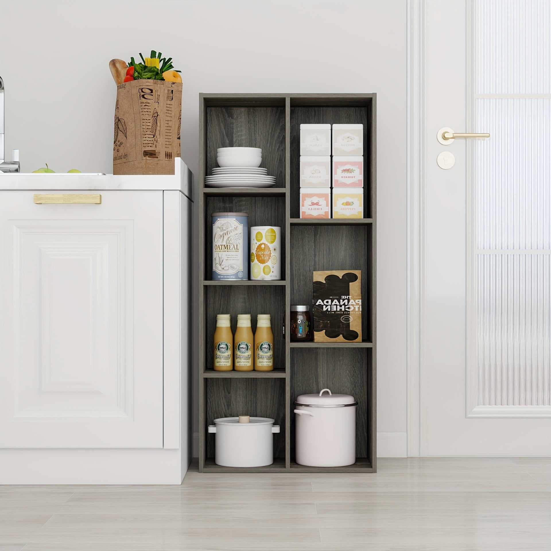 7-Cube Bookcase, Bookshelf, Storage Organizer, Multi-Purpose Shelving Unit for Books, Clothes, Toys, Home Office, Living Room, Bedroom, Modern Design, Easy Assembly