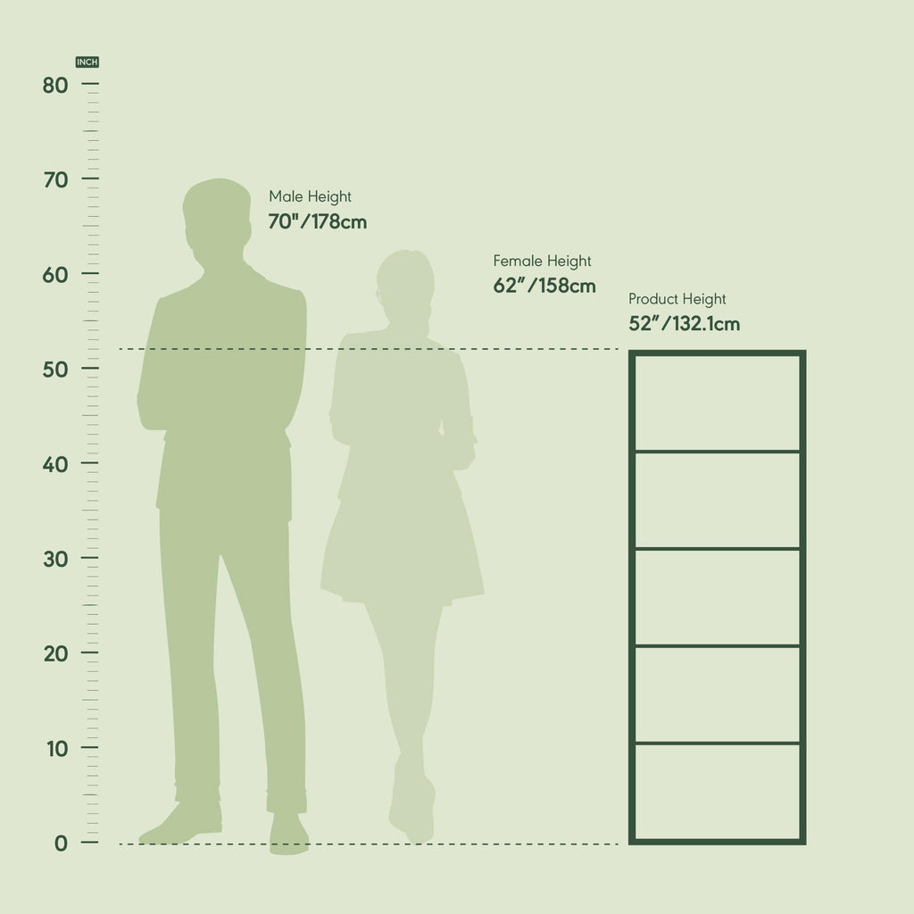 Made in Malaysia, 5-Tier Wooden Bookcase, Sturdy Storage Shelf, Easy Assembly, Bookshelf Organizer for Living Room, Bedroom, Office, or Library