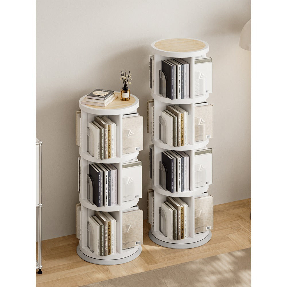 360° Rotating Bookshelf, 2\u002F3\u002F4\u002F5-Tier Space-Saving Book Organizer, 360° Swivel Storage Shelf for Living Room, Bedroom, Office, Durable and Modern Design, Easy to Assemble