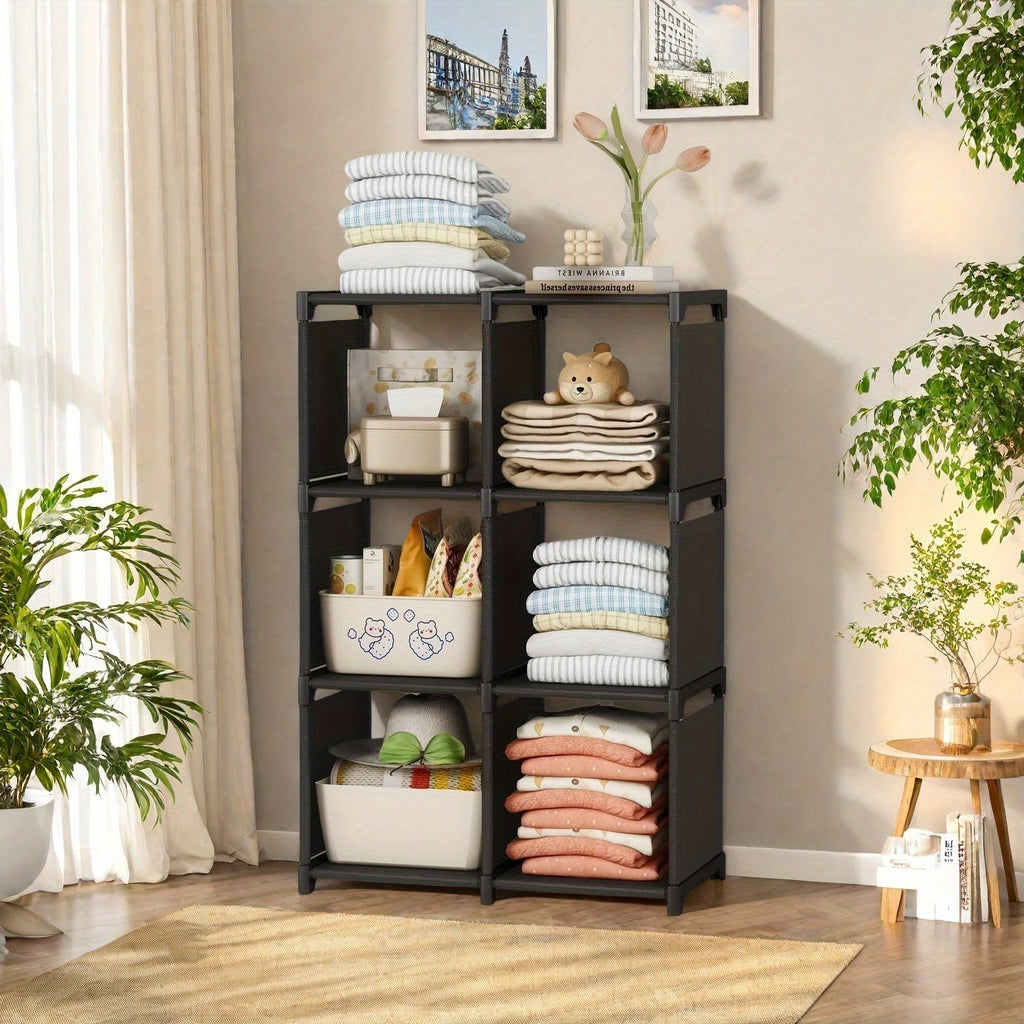 Heavy-Duty 22.05LB Capacity Black Metal Storage Rack Bookcase - Freestanding Floor Shelf with 3-Tier Shelves, 27\