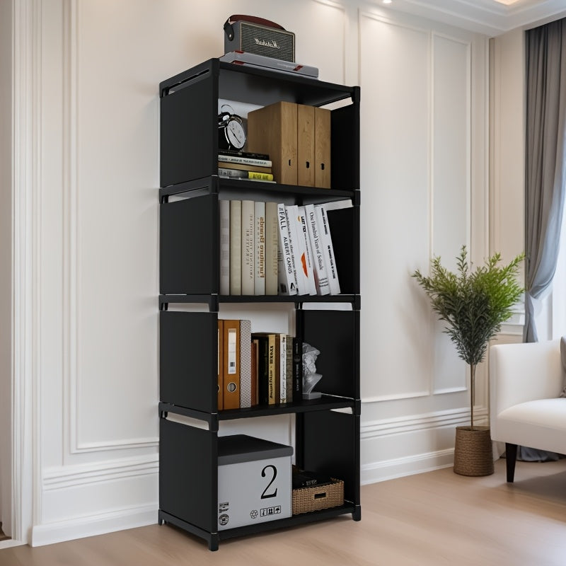 Metal Bookshelf, Space-Saving Gray\u002FBlack Space-Saving Metal Bookshelf - Versatile Easy Assembly For Home Office, Dorm Room & Rental Housing