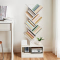 8-Tier Tall Wood Bookshelf with Drawer - Freestanding Vertical Space-Saving Design, Tip-Resistant Sturdy Wood Construction, 27\