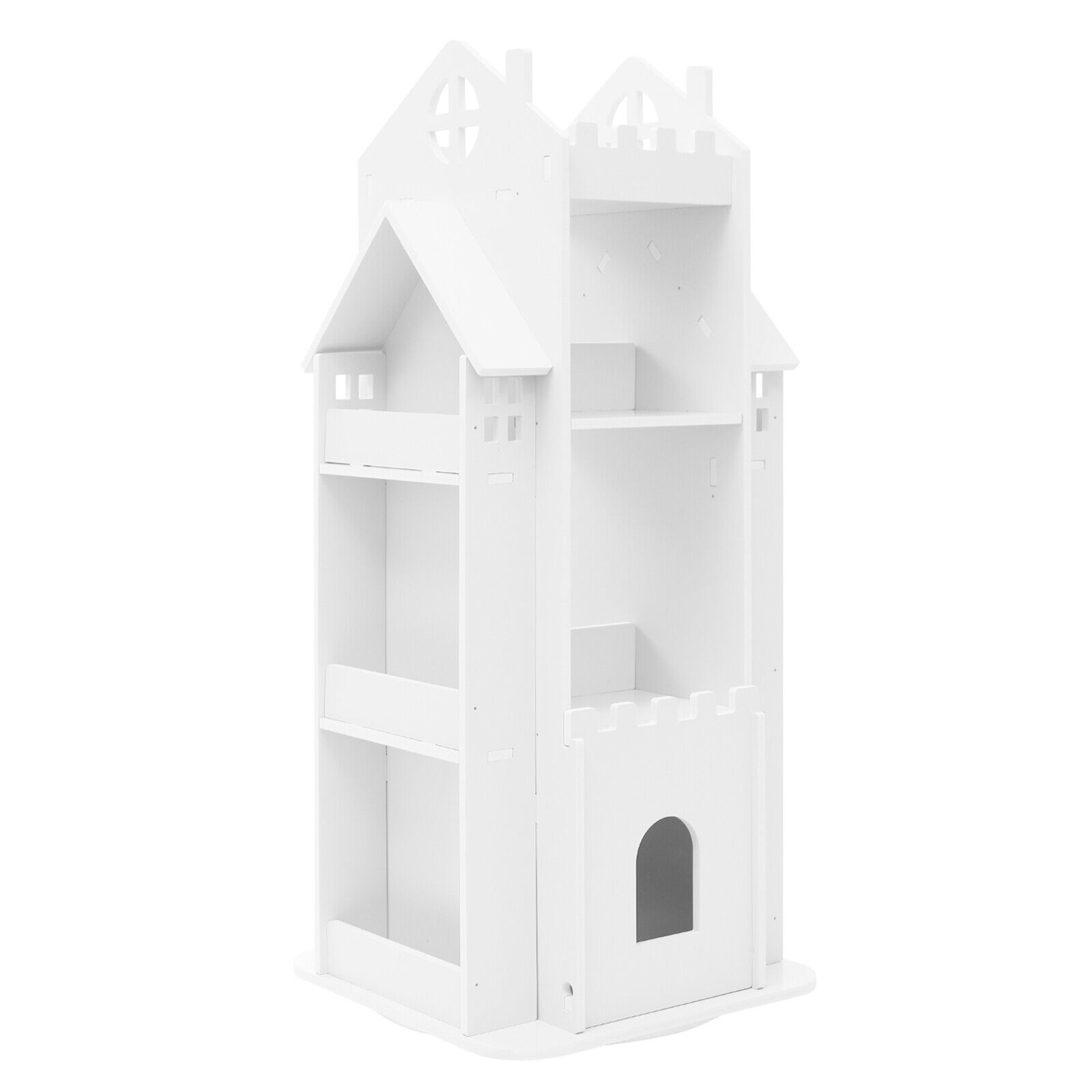 CNCEST 360° Rotating Bookshelf - Multi-Functional, Floor Standing Display for Living Room, Study, Bedroom, Library, Reading Room, School - Smooth Edges, Baffles, Assembly Required - Blue\u002FPink\u002FWhite Options, Bookshelf Decorations