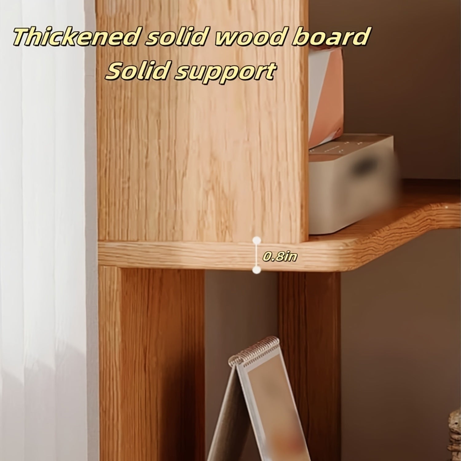 Multifunctional Solid Wood Organizer Floor Corner Cabinet, Home Corner Bookcase, Living Room Multi-layer Corner Storage Simple Bookshelf, Easy To Install - For Living Room, Bedroom, Study, Office Storage