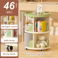 2\u002F3 Layer Swivel Bookshelves, 360° Rotatable Plastic Display Stands, Space Saving Design - Home Storage Shelf, Green\u002FBrown, Storage Shelf for Study, Bedroom, Living Room, Library, Etc.