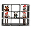1pc, Multi-functional Assembly 3-layer 9-layer Storage Shelves Black Creative Combination Storage Cabinets, Independent Display Bookshelves with Compartments for Home Finishing Christmas Shelving