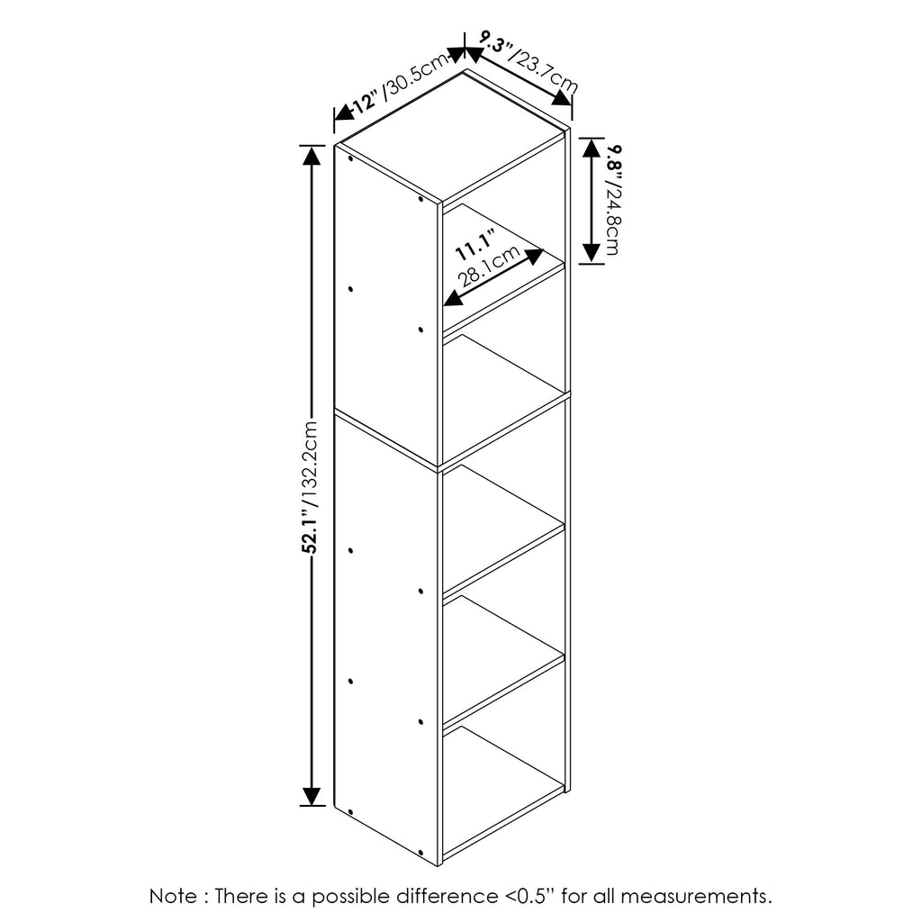 Pasir 5-Tier Open Shelf Bookcase, Tall Storage Unit, Modern Bookshelf, Versatile Display Rack, Easy Assembly, Stylish Home Organizer, Durable Design for Books, Plants, and Decorative Items