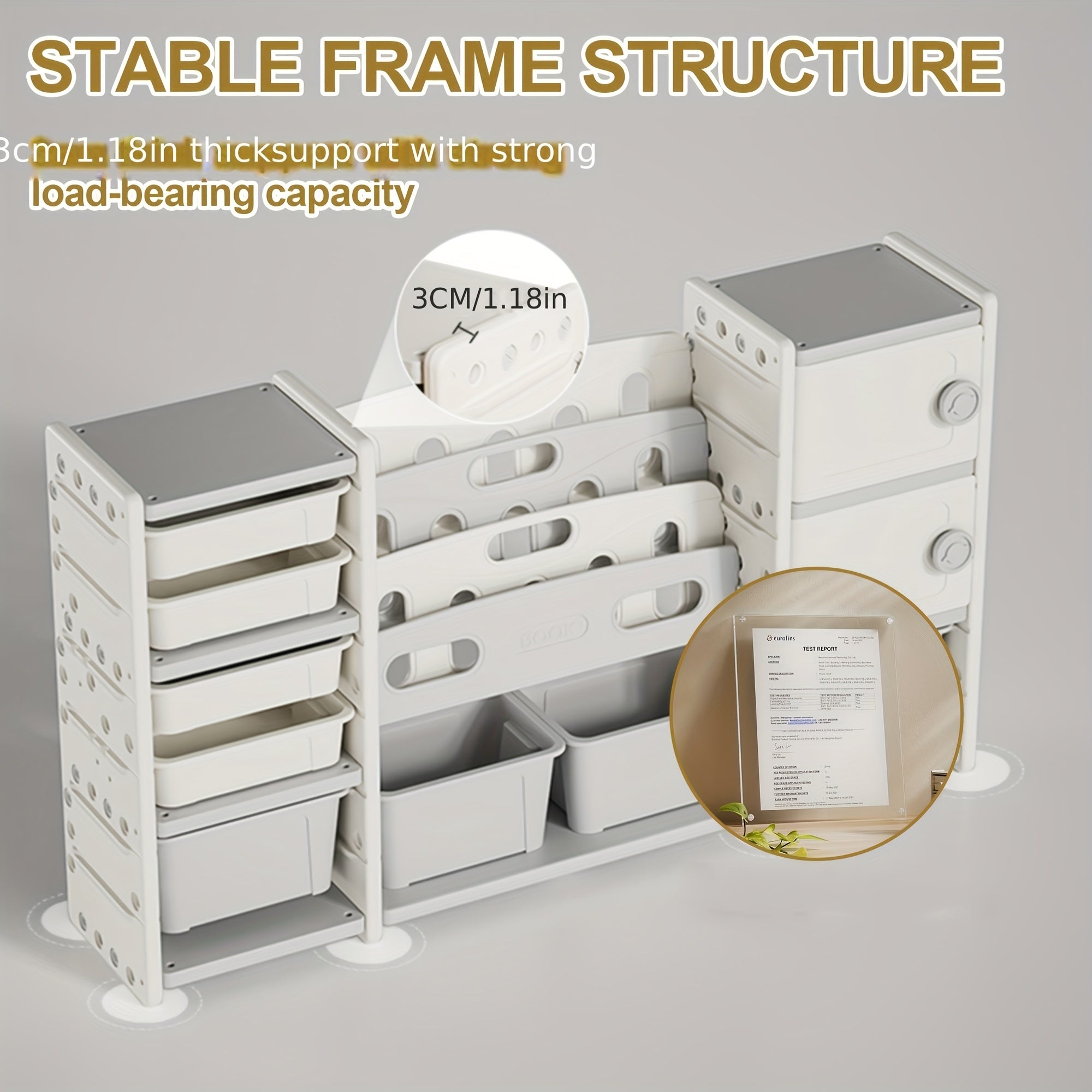 Storage Rack with 8 Detachable Boxes, 4 Layers Of Book Storage Rack And 2 Cabinets for Storage, Bookshelf And Storage Rack, Suitable for Gaming Rooms, Bedrooms, And Rooms