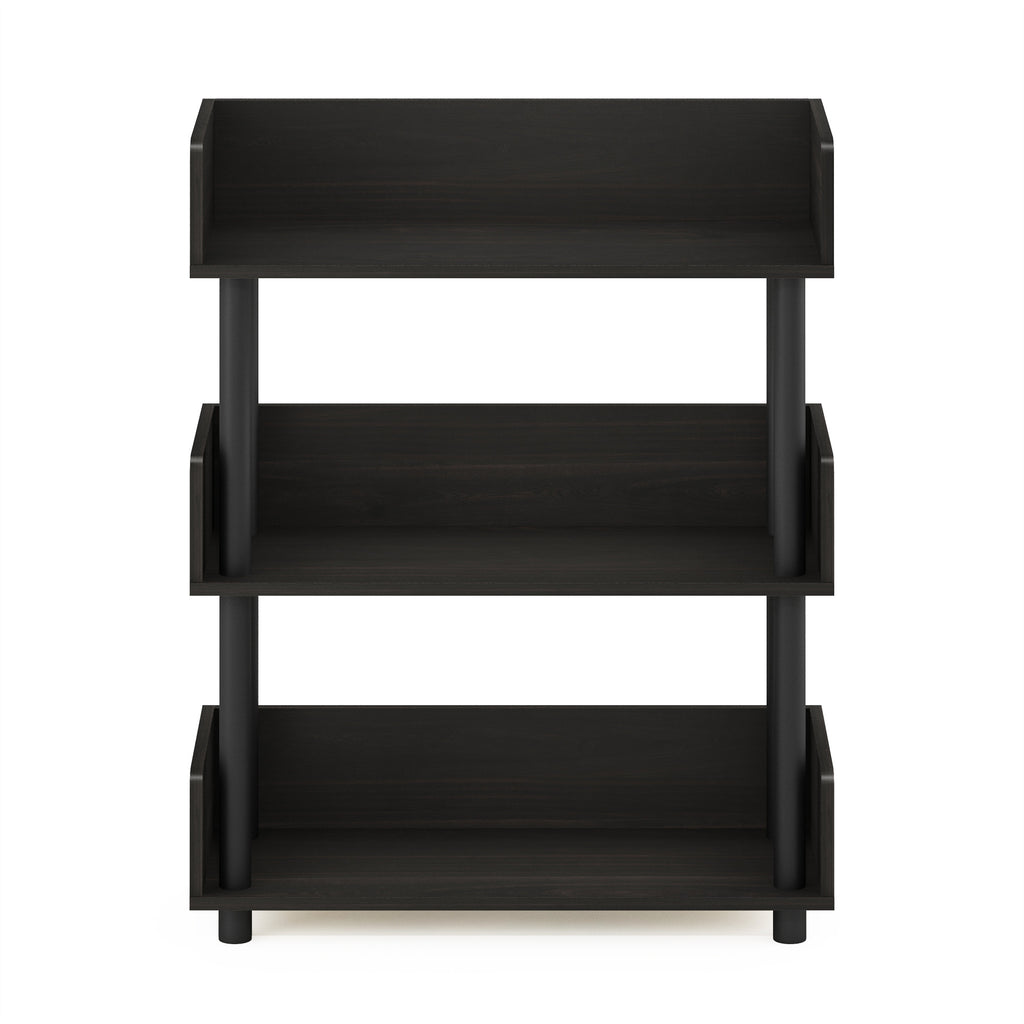 Turn-N-Tube 3-Tier Freestanding Multipurpose Display Rack, Bookshelf, Espresso, Home Storage