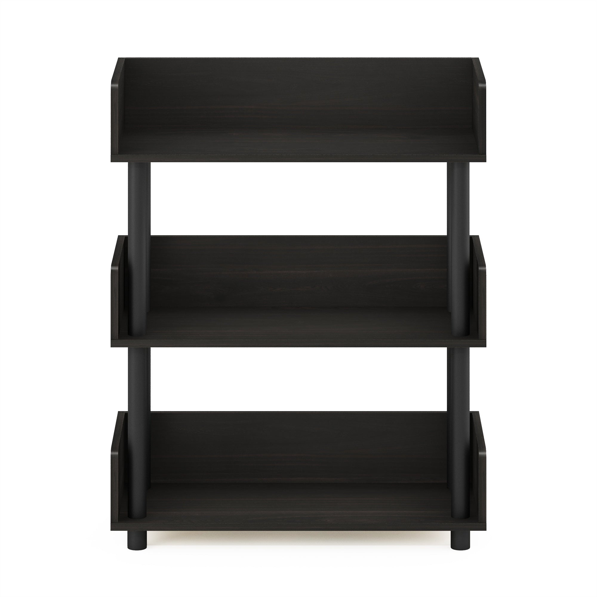 Turn-N-Tube 3-Tier Freestanding Multipurpose Display Rack, Bookshelf, Espresso, Home Storage