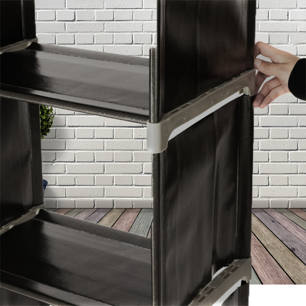 1pc, Multi-functional Assembly 3-layer 9-layer Storage Shelves Black Creative Combination Storage Cabinets, Independent Display Bookshelves with Compartments for Home Finishing Christmas Shelving