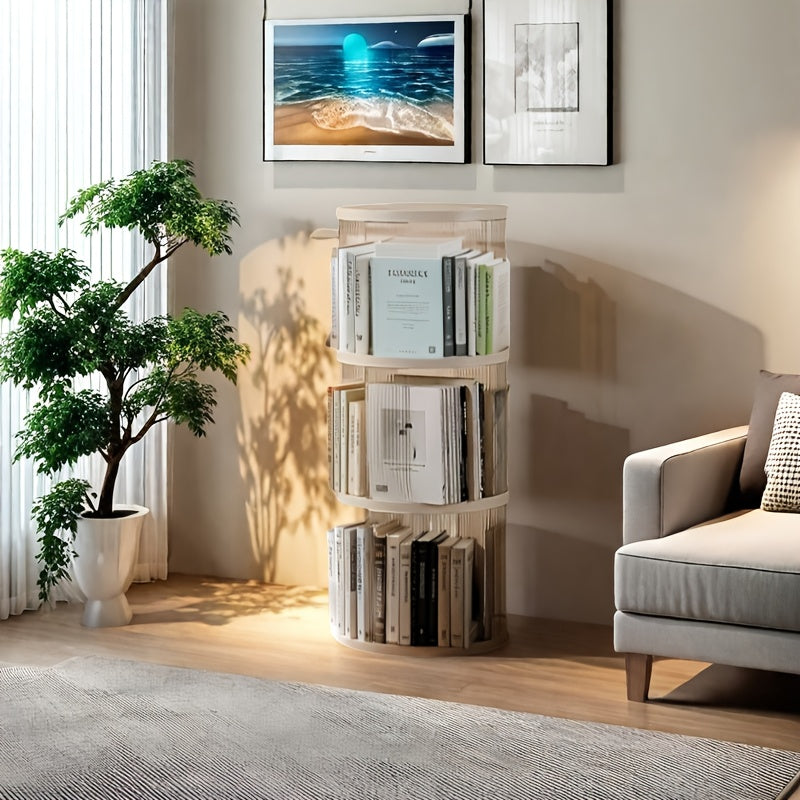 3\u002F4\u002F5- Layer Circular Shaped Rotating Bookshelf, Smooth And Stable Base, Transparent And Visible Bookscase, Storage Rack, Easy Installation, Free Stacking Bookshelf, Suitable for Living Room, Bedroom, Study Room, Home Decoration, Ideal for Gifts