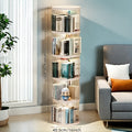 3\u002F4\u002F5- Layer Circular Shaped Rotating Bookshelf, Smooth And Stable Base, Transparent And Visible Bookscase, Storage Rack, Easy Installation, Free Stacking Bookshelf, Suitable for Living Room, Bedroom, Study Room, Home Decoration, Ideal for Gifts